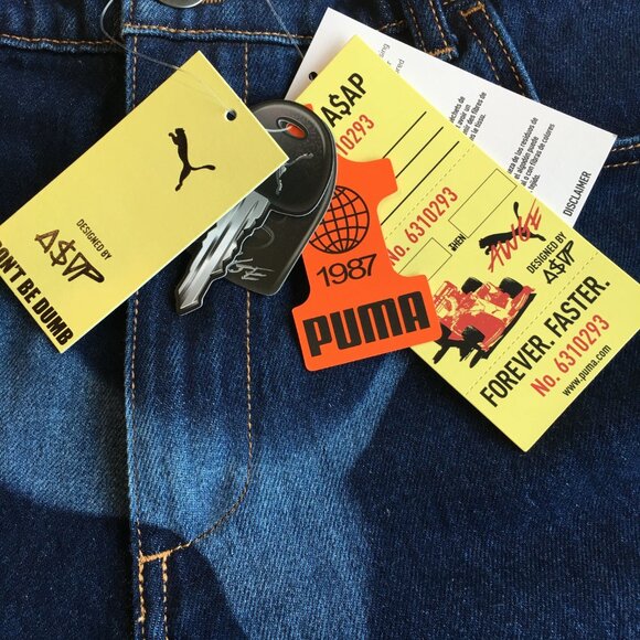 A$AP x PUMA Denim Shorts(Jorts) Sz 34 NEW - Picture 3 of 6